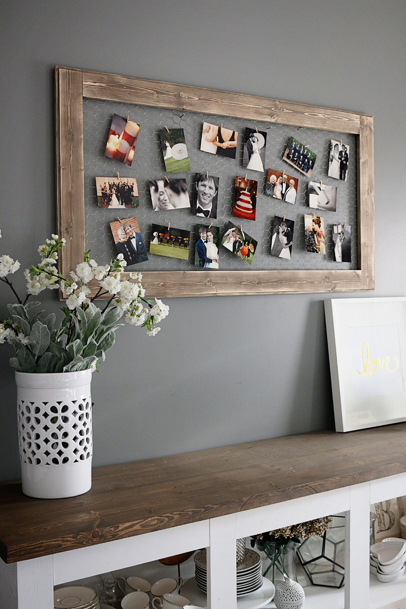 Easy DIY Chicken Wire Photo Holder From a Thrifted Frame - An Oregon Cottage