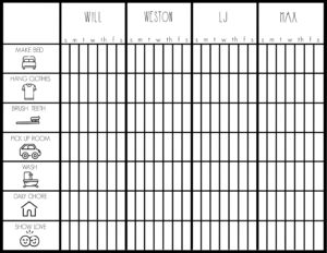 Kids Chore Chart - Free Printable - Bower Power